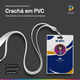 CRACHÁ PVC LASER FRENTE E COM FURO